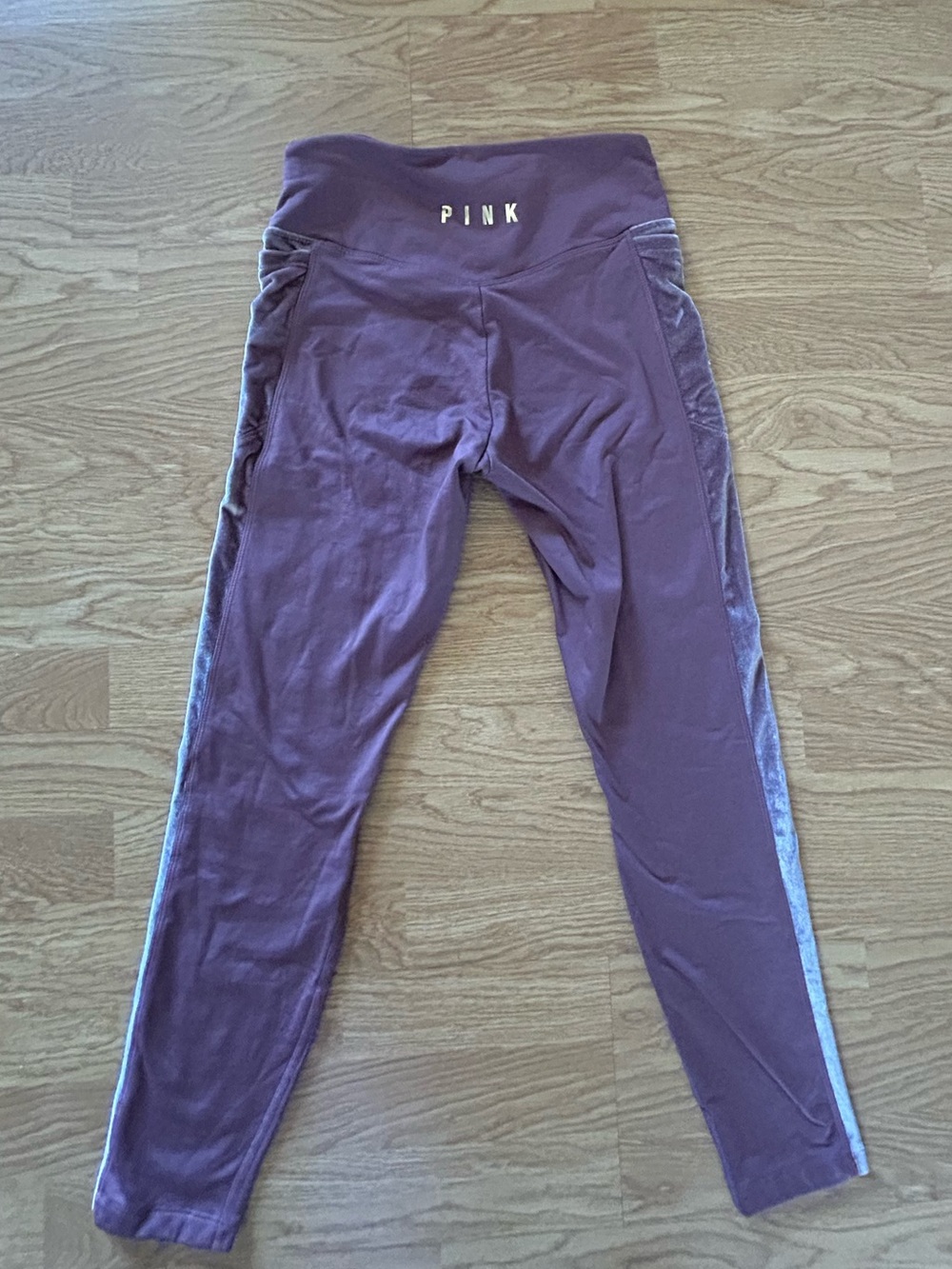 PINK “Cozy” leggings with Side Velvet Stripe